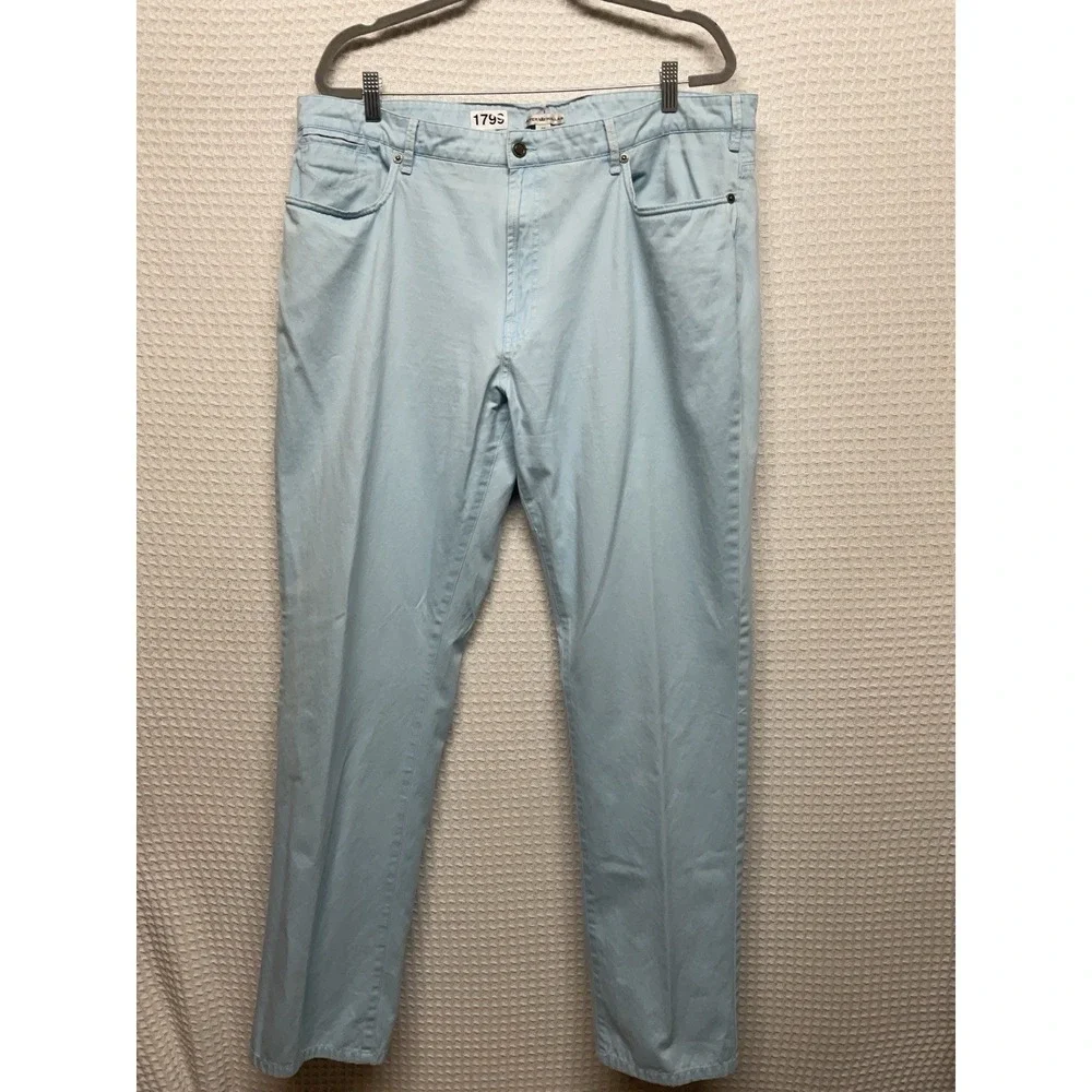 Peter Millar Chino Pants‎ Mens 40x33 Straight Blue Pima Cotton Golf
